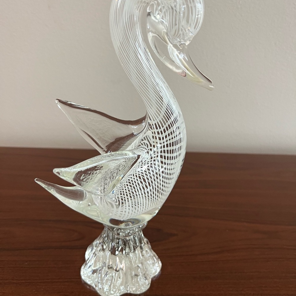Vintage Murano Glass Hand Blown Glass Swan 11 Inches stunning!! - Picture 6 of 16
